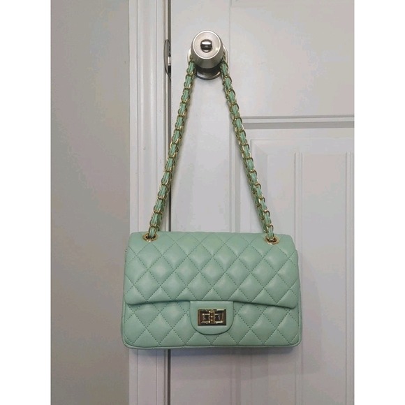 The Unbranded Brand Handbags - New Mint Green Chic Quilted Cross body Flap Shoulder Hand Bag Chain Strap Waffle